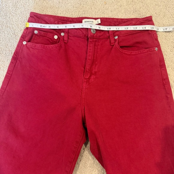 SIMKHAI Jude Straight Leg Jeans Cherry Women's Size 29 - Picture 10 of 13